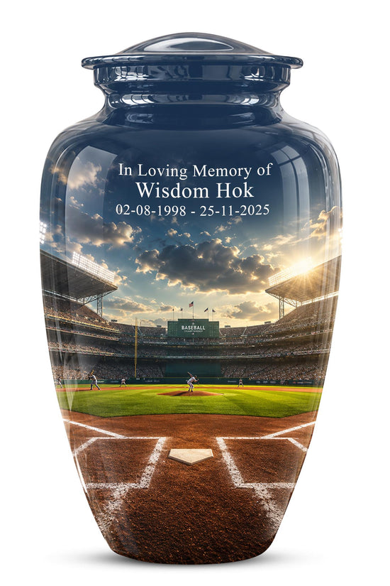 Baseball Stadium Cremation Urn for Ashes - Baseball Field Memorial Urn