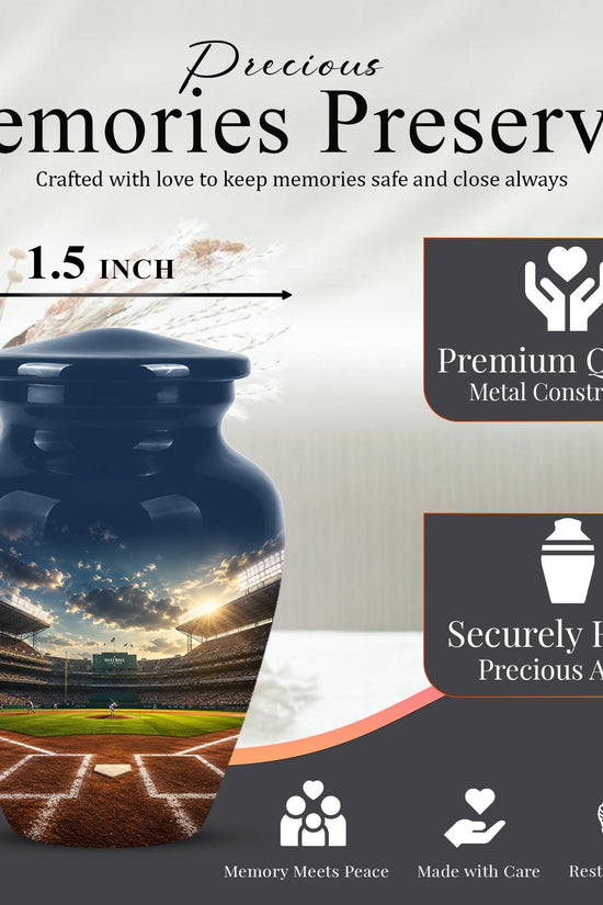 Baseball Stadium Cremation Urn for Ashes - Baseball Field Memorial Urn