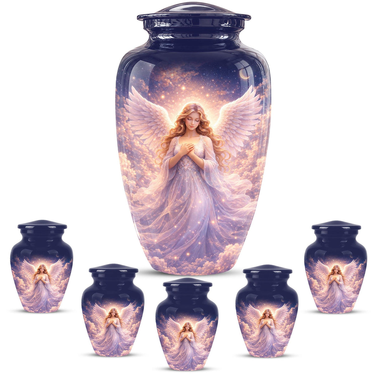 Personalized Angel Wings Urn for Human Ashes - Memorial Keepsake Tribute Urn