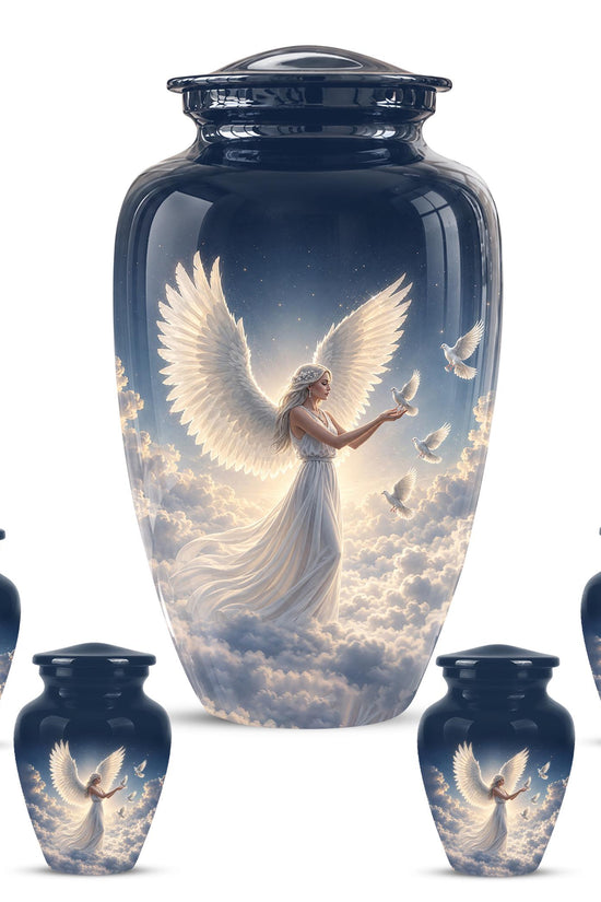 Personalized Angel Cremation Urn for Ashes - Female Angel Dove Memorial Urn