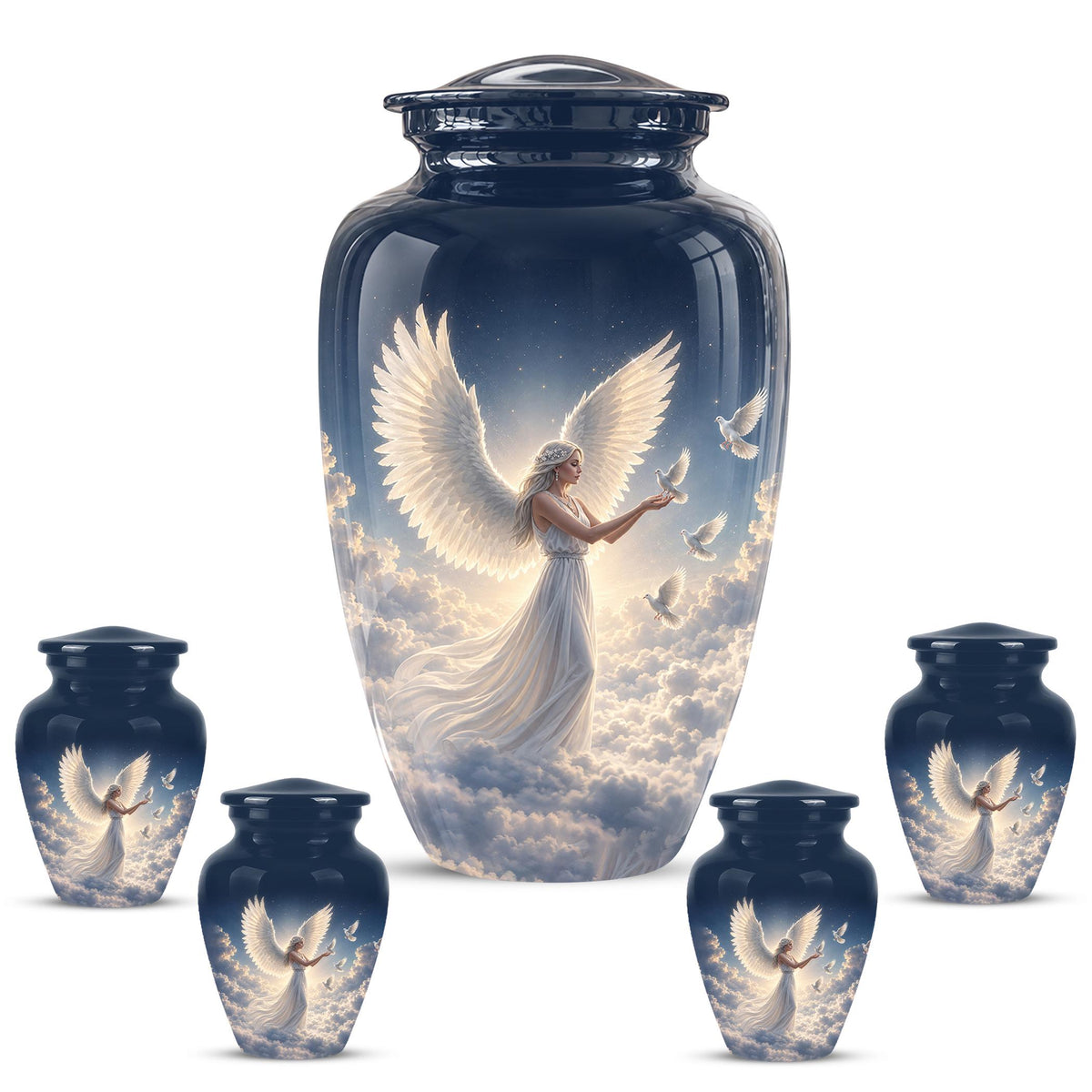 Personalized Angel Cremation Urn for Ashes - Female Angel Dove Memorial Urn