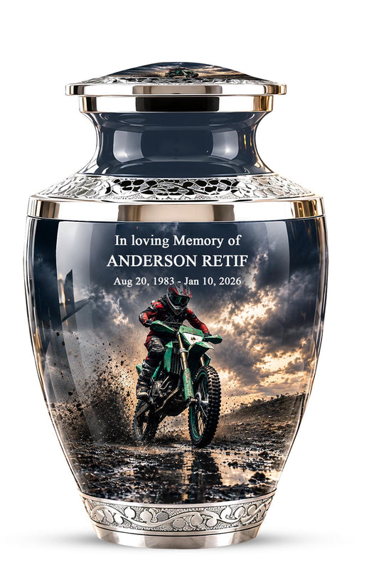 Motocross Dirt Bike Memorial Urn, Motorcycle Ashes Cremation Urn, Personalized Tribute