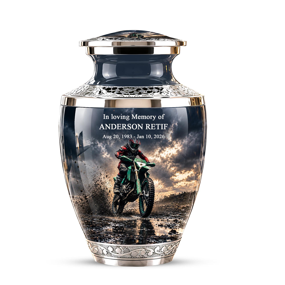Motocross Dirt Bike Memorial Urn, Motorcycle Ashes Cremation Urn, Personalized Tribute