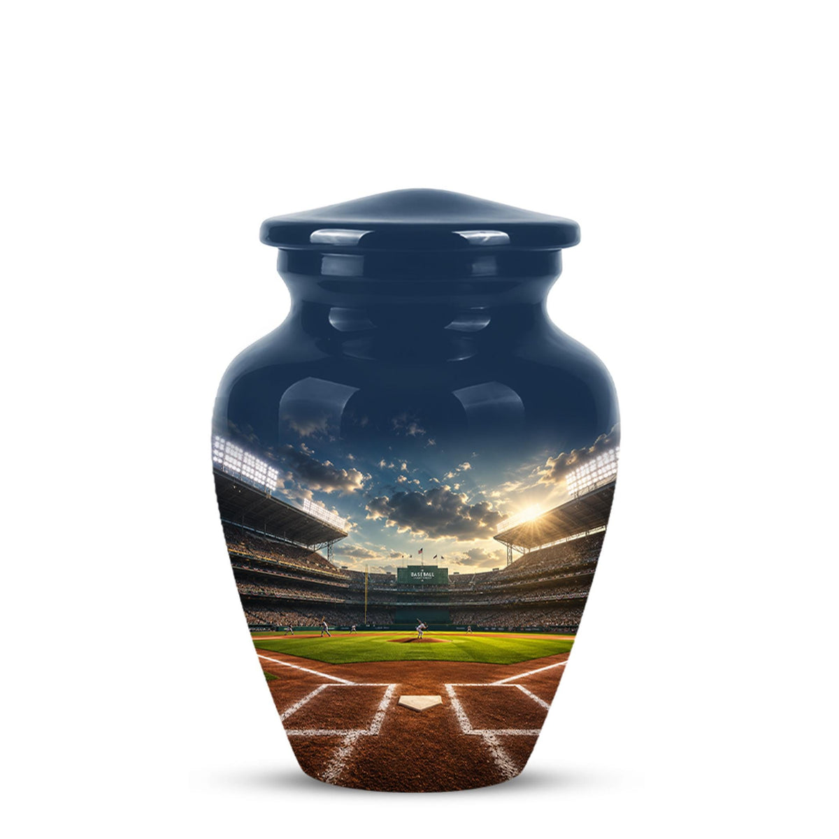 Baseball Stadium Cremation Urn for Ashes - Baseball Field Memorial Urn